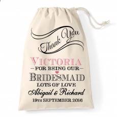 Thank you custom drawstring bag 